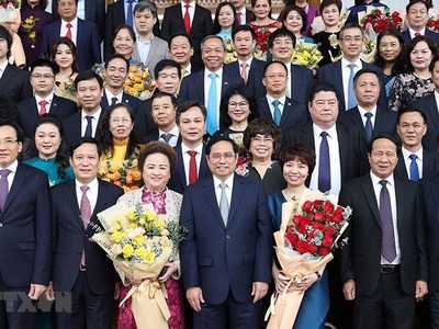 Thủ tướng Kl993 ưu đãi thưởng hấp dẫn Phạm Minh Chính gặp gỡ các Kl991.com World Cup 2026 Chính Thức, doanh nhân tiêu biểu hôm 12/12/2021 (Ảnh: TTXVN)