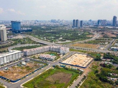Khu đô thị mới Thủ Thiêm (TP Hồ Chí Minh), nơi từng xảy ra hiện tượng trúng đấu giá xong bỏ cọc của một số đơn vị tham gia
