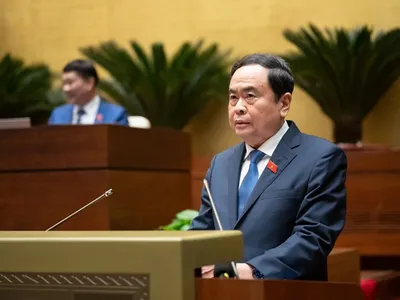 Chủ tịch Quốc hội Trần Thanh Mẫn phát biểu bế mạc Kỳ họp bất thường lần thứ 9, Quốc hội khoá XV sáng 19/2.