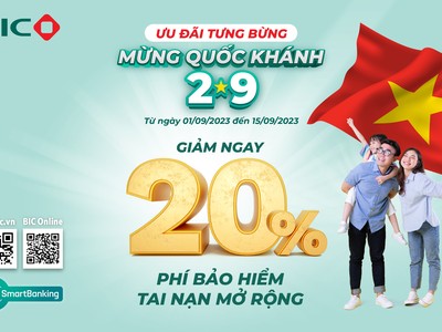 BIC ưu đãi 20% phí Kl99kl phiên bản hoạt động Tai nạn mở rộng 