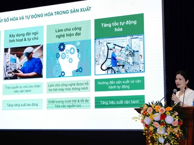 Bà Lê Thị Hoài Thương, Giám đốc Đối ngoại Nestlé Việt Nam chia sẻ tại hội thảo chuyên đề về phát triển ngành sữa
