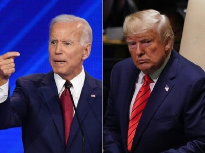 Nếu muốn chiến thắng Biden và có nhiệm tổng thống kỳ thứ 2 ở Nhà Trắng, ông Donald Trump (bìa phải) sẽ phải gồng mình kiếm phiếu đại cử tri hơn nữa so với cuộc bầu cử năm 2016. Ảnh: AFP