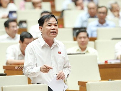 Bộ trưởng Bộ Nông nghiệp và phát triển nông thôn Nguyễn Xuân Cường phát biểu tại nghị trường