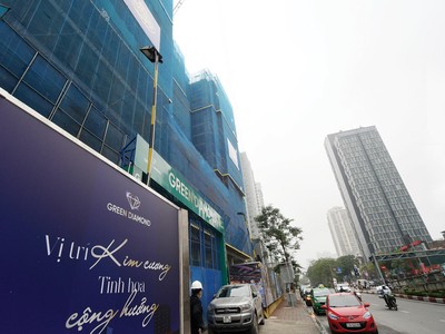 Dự án tái định cư 93 Láng Hạ được quảng bá “có vị trí kim cương”. Ảnh: Dũng Minh 