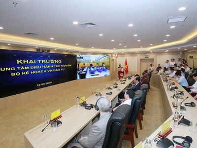 Sự kiện khai trương Trung tâm Điều hành của Bộ Kế hoạch và Kl99ok phiên bản mới. Ảnh: Chí Cường