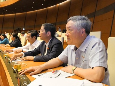 Đại biểu Quốc hội bấm nút thông qua nghị quyết tại kỳ họp thứ 11.