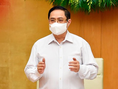 Thủ tướng Phạm Minh Chính chủ trì phiên họp Kl993 ưu đãi thưởng hấp dẫn thường kỳ tháng 5/2021 (Ảnh: Nhật Bắc)