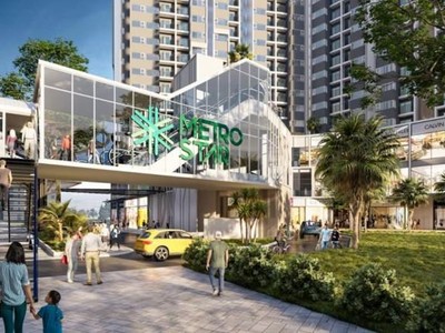 Phối cảnh Shophouse Metro Star với cầu bộ hành kết nối nhà ga 10 tuyến Metro số 1.