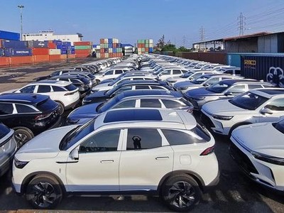 Xe con dưới 9 chỗ ngồi của Trung Quốc nhập vào Việt Nam tại cảng Sài Gòn (Ảnh Tổng cục Hải quan cung cấp).
