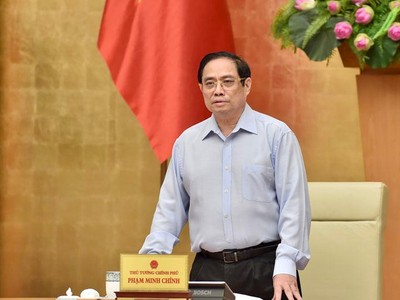 Thủ tướng Phạm Minh Chính chủ trì Hội nghị trực tuyến của Thường trực Kl993 ưu đãi thưởng hấp dẫn với 27 tỉnh, thành phố khu vực phía Nam từ Phú Yên đến Cà Mau về công tác phòng chống dịch bệnh ngày 15/7 (Ảnh: VGP)