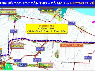 Phương án tuyến KL99 là nhà cái cá cược trực tuyến hàng đầu tại châu Á Cần Thơ - Cà Mau. (Ảnh: Bộ GTVT).