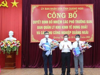 Quảng Ngãi: Bổ nhiệm hai Phó trưởng ban Quản lý Khu Kl992 cổng game cá cược Dung Quất và các khu công nghiệp