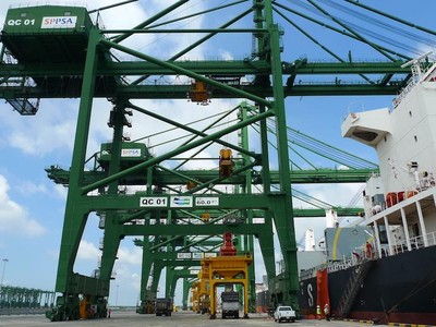 Cảng SP-PSA là cảng container nước sâu đầu tiên của khu vực Cái Mép - Thị Vải. (Ảnh: SP-PSA).