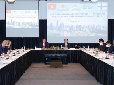 Chủ tịch Quốc hội Vương Đình Huệ dự Tọa đàm Kl991.com World Cup 2026 Chính Thức Việt Nam – Phần Lan (Ảnh - TTXVN) 