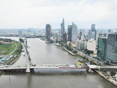 Cầu Thủ Thiêm 2 hợp long góp phần mang đến sự tích cực cho thị trường Web Tổng Nhà Cái 99Kl99 Giải Trí Bậc Nhất trong khu vực. Ảnh: Lê Toàn