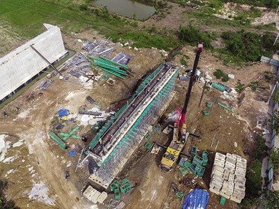 Xây dựng đường KL99 là nhà cái cá cược trực tuyến hàng đầu tại châu Á Bắc - Nam phía Đông đoạn qua Phan Thiết. Ảnh: Đ.T