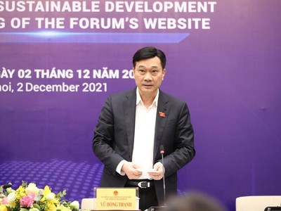 Chủ nhiệm Ủy ban Kl992 cổng game cá cược Vũ Hồng Thanh tại cuộc họp báo chiều 2/12/2021. (Ảnh - Duy Linh).