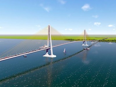 Phối cảnh cầu Đại Ngãi trên Quốc lộ 60.