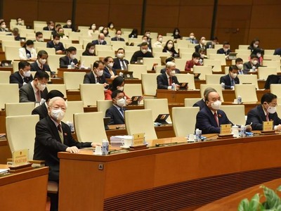 Toàn cảnh phiên khai mạc kỳ họp bất thường tại điểm cầu Diên Hồng.