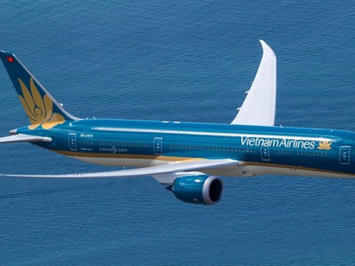 Một tàu bay Boeing787 chuyên tuyến Châu Âu của Vietnam Airlines.