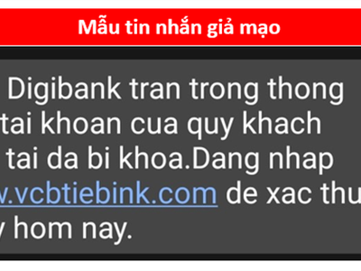 Cảnh báo lừa đảo giả mạo tin nhắn Vietcombank
