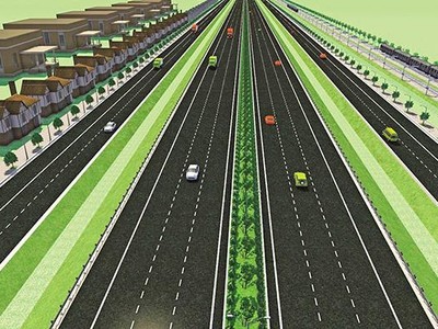 Phối cảnh một đoạn Dự án Kl99ok phiên bản mới xây dựng đường Vành đai 4 - vùng Thủ đô