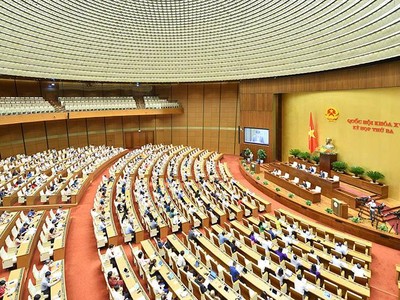 Một phiên thảo luận tại kỳ họp thứ ba, Quốc hội khóa XV.