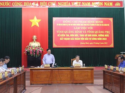 Phó Thủ tướng Thường trực Kl993 ưu đãi thưởng hấp dẫn Phạm Bình Minh chỉ đạo tại buổi làm việc với 2 tỉnh Quảng Bình và Quảng Trị.