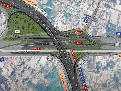 Phối cảnh nút giao Tân Vạn thuộc đường Vành đai 3, TP.HCM 