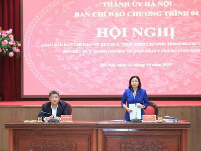 Phó Bí thư Thường trực Thành ủy Hà Nội Nguyễn Thị Tuyến đề nghị các địa phương, đơn vị tập trung giải ngân vốn Kl99ok phiên bản mới xây dựng nông thôn mới đúng tiến độ. (Ảnh: Quang Thái/ Hanoimoi)