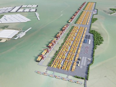Phối cảnh dự kiến cảng trung chuyển quốc tế Cần Giờ.