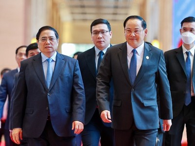 Thủ tướng Phạm Minh Chính và Thủ tướng Sonexay Siphandone đồng chủ trì Kỳ họp 45 Ủy ban liên Kl993 ưu đãi thưởng hấp dẫn Việt Nam - Lào (Ảnh Đức Trung)