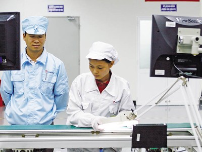 Dây chuyền Kl994 nhà cái bóng đá world cup của Foxconn tại Bắc Ninh. Ảnh: Đức Thanh