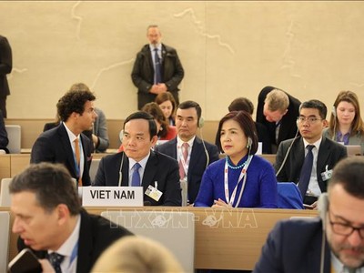 Phó thủ tướng Trần Lưu Quang tham dự Khóa họp lần thứ 52 của Hội đồng Nhân quyền Liên hợp quốc. Ảnh: TTXVN