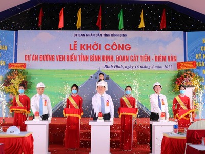Tính đến ngày 4/5/2023, Dự án Đường ven biển đoạn Cát Tiến – Diêm Vân đã giải ngân được 88.344 đồng, đạt 25,24% trong kế hoạch vốn Trung ương giao năm 2023 là 350.000 triệu đồng (vốn Trung ương phân bổ thực hiện dự án là 1.800 tỷ đồng).