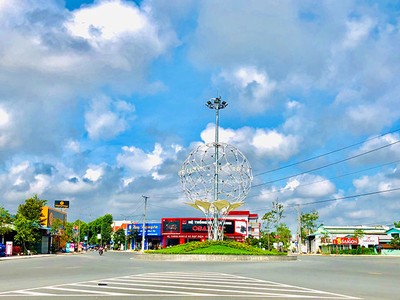 Vòng xoay thị trấn Cái Nhum, huyện Mang Thít, tỉnh Vĩnh Long
