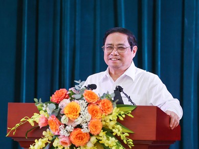 Thủ tướng Phạm Minh Chính làm việc với Hội Nhà báo Việt Nam nhân kỷ niệm 98 năm Ngày Báo chí cách mạng Việt Nam (Ảnh: Nhật Bắc)