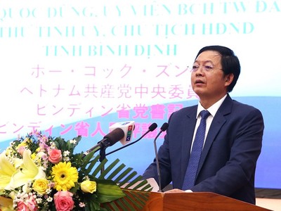Ông Hồ Quốc Dũng, Bí thư Tỉnh ủy Bình Định khẳng định tỉnh luôn tạo điều kiện tốt nhất để chào đón các nhà Kl99ok phiên bản mới Nhật Bản. Ảnh: Trang Lê.