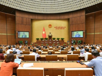 Một phiên họp toàn thể của Quốc hội tại Kỳ họp thứ sáu.