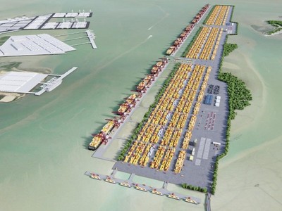 Phối cảnh cảng container trung chuyển quốc tế tại Cần Giờ, TP.HCM.