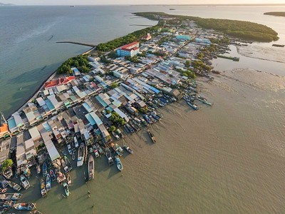 Một góc huyện Cần Giờ, TP.HCM nhìn từ trên cao - Ảnh: TL