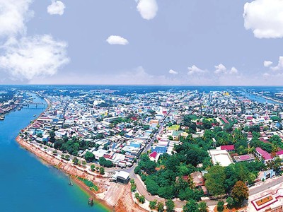 Toàn cảnh TP. Hồng Ngự, Đồng Tháp. Ảnh: Phúc Thịnh