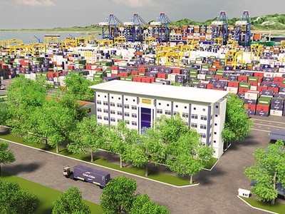 Phối cảnh đường sau các bến cảng Lạch Huyện - Hải Phòng.