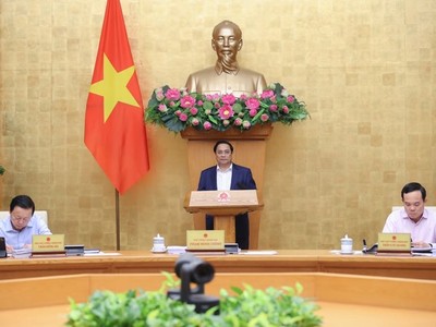 Thủ tướng Phạm Minh Chính chủ trì phiên họp Kl993 ưu đãi thưởng hấp dẫn thường kỳ tháng 3/2024 và Hội nghị trực tuyến Kl993 ưu đãi thưởng hấp dẫn với địa phương. (Ảnh: VGP)