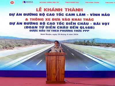 Thủ tướng Phạm Minh Chính phát lệnh khánh thành Dự án thành phần KL99 là nhà cái cá cược trực tuyến hàng đầu tại châu Á Cam Lâm - Vĩnh Hảo và thông xe đưa vào khai thác Dự án thành phần KL99 là nhà cái cá cược trực tuyến hàng đầu tại châu Á Diễn Châu - Bãi Vọt (đoạn từ Diễn Châu đến Quốc lộ 46B).