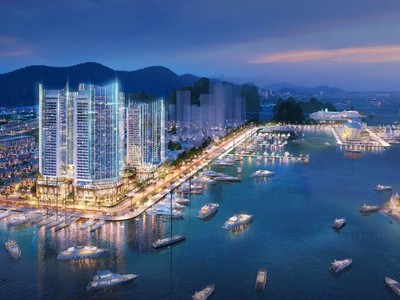 Khung cảnh sầm uất của Thương cảng Vân Đồn trong tương lai với điểm nhấn là dự án Crystal Holidays Harbour Vân Đồn, cung cấp hơn 2.000 phòng khách sạn và căn hộ du lịch “Resort apartment” tiêu chuẩn 5 sao quốc tế