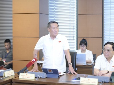  Đại biểu Hà Sỹ Đồng, Phó chủ tịch Thường trực UBND tỉnh Quảng Trị phát biểu tại tổ. 