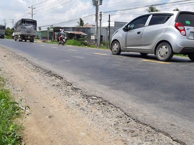 Một đoạn Quốc lộ 62 qua Long An.