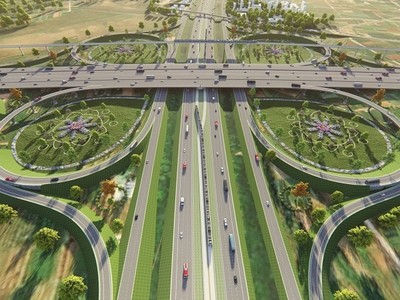 Phối cảnh một nút giao trên tuyến vành đai 4 - vùng Thủ đô.