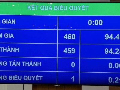 Kết quả biểu quyết phê chuẩn.
